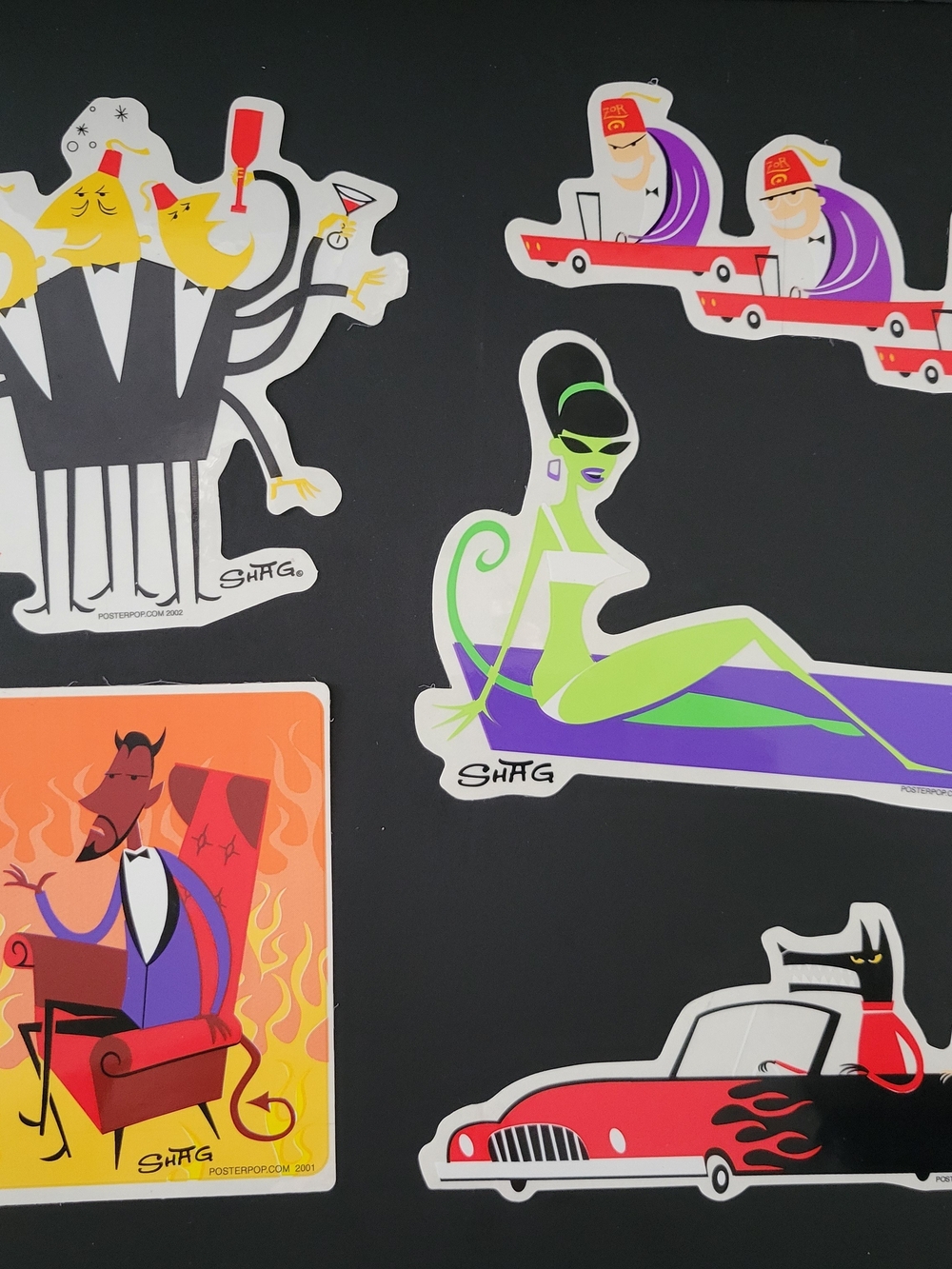 Shag Green Pin-Up Vinyl Sticker - Midcentury Modern Accent